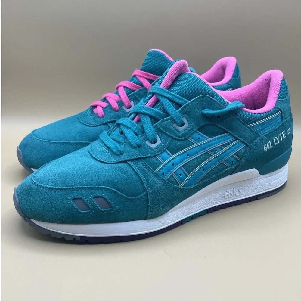ASICS Gel Lyte III 3 Tropical Green Pink Retro Shoes - Men's Size 9 USED